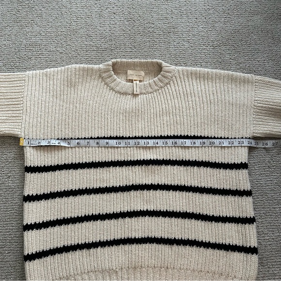 Laude The Label Field Sweater in Cream and Black Stripe - Picture 5 of 10